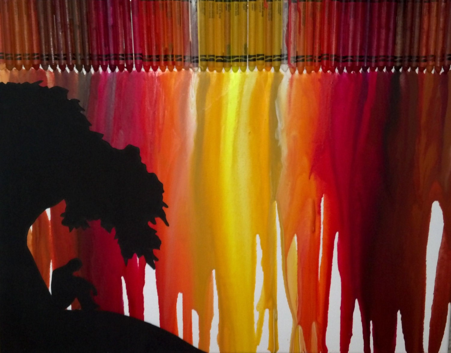 Items similar to Melted Crayon Art Sunset Series I on Etsy