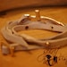 Side Cross Bracelet: Beige Leather