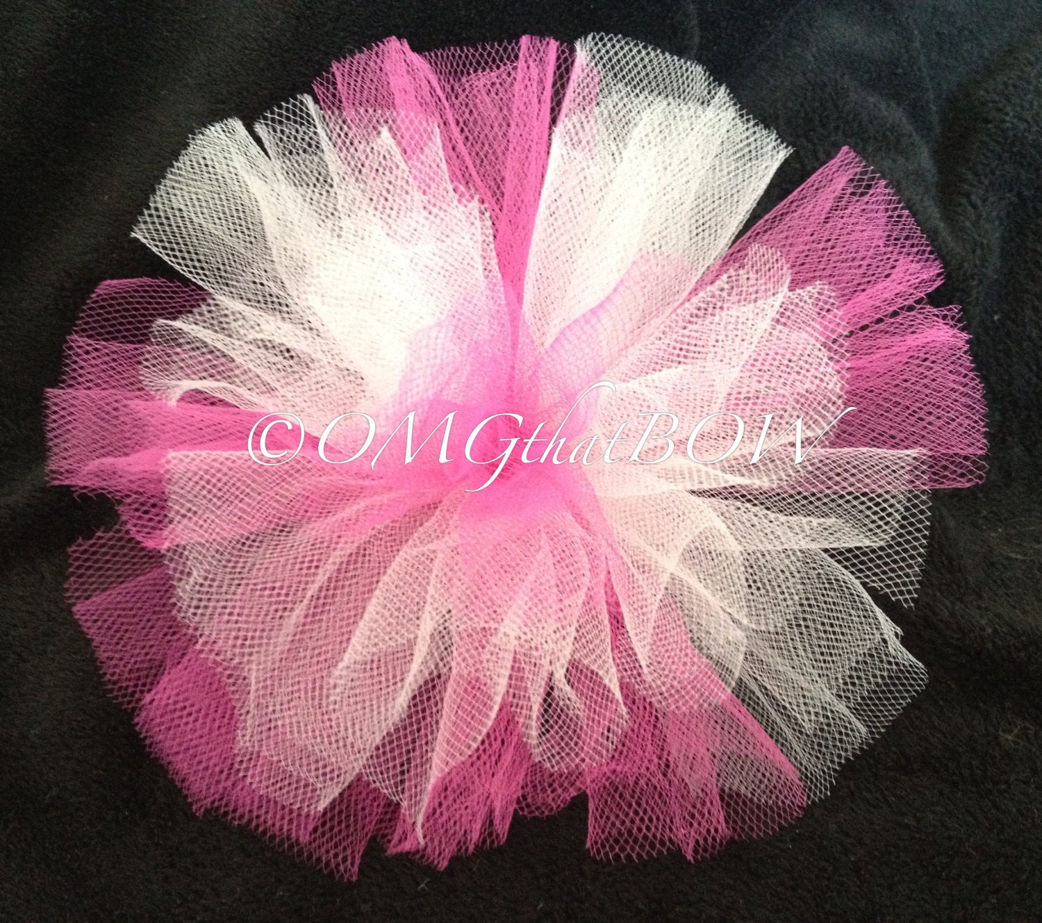 OMG that Pink and White Prima poof BOW-Over the top boutique bow-girls large boutique hair bow