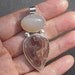 Aqua Nuava Agate, Moon Stone Pendant in Sterling Silver