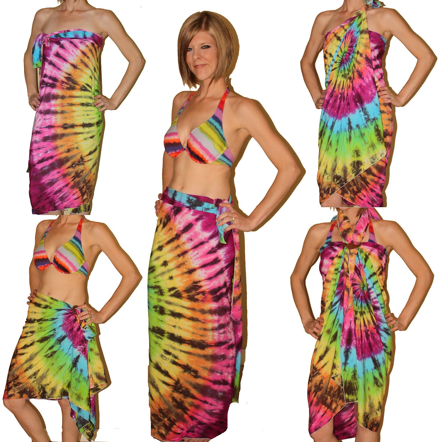 Tie Dye Premium Quality XL Rayon Sarong Pareo