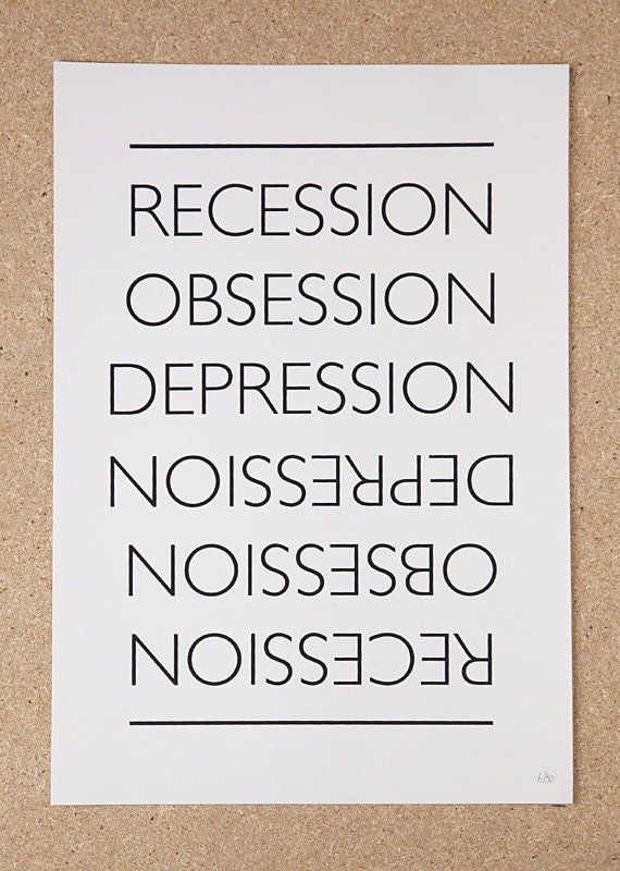 The Great Recession (A3 Screenprint in Black, Limited Edition)
