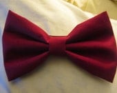 Deep Red Hair Bow with French Barrette Clip