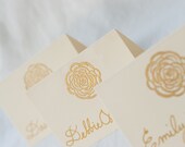 Custom Wedding Place Card with Handlettered Calligraphy and  Heat Embossing
