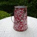 antique french country red and white enamel milk can
