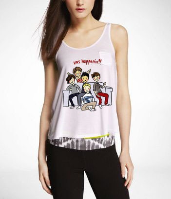 One Direction Themed Tank Infinity Directioner/1D Flower Logo/Vas Happenin
