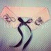 Pastel pink polkda dot and pearl 'Fuck Off' detachable collar with ribbon