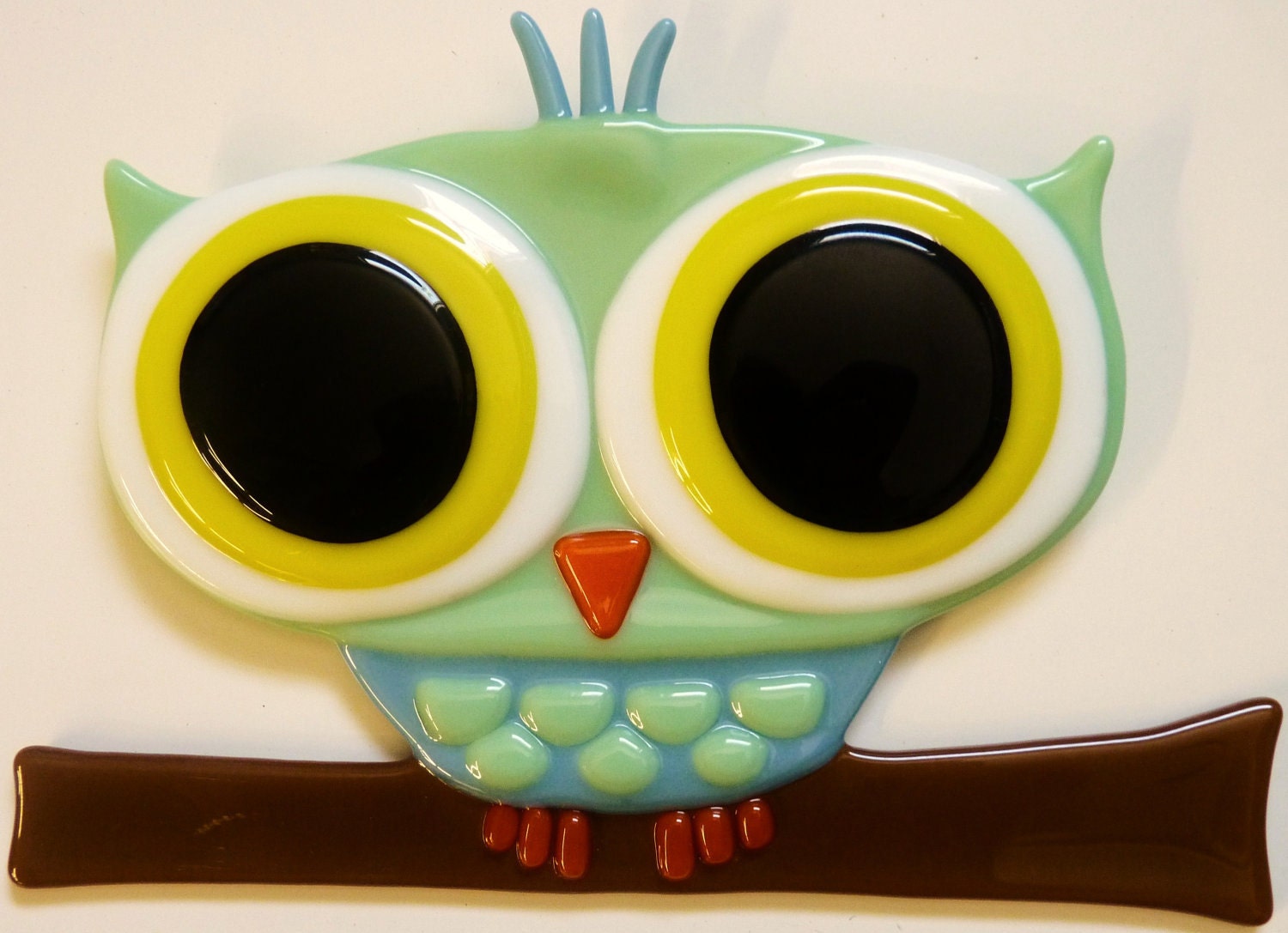 Fused Glass Owl by FusedGlassMenagerie on Etsy