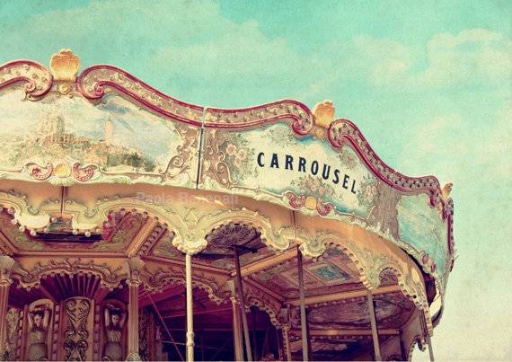 8X10 or A4. Whimsical carnival carousel photography. Barcelona. Home decor.