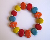 Kazuri Bead Bangle, Beaded Bracelet, Fair Trade Ceramic Beads