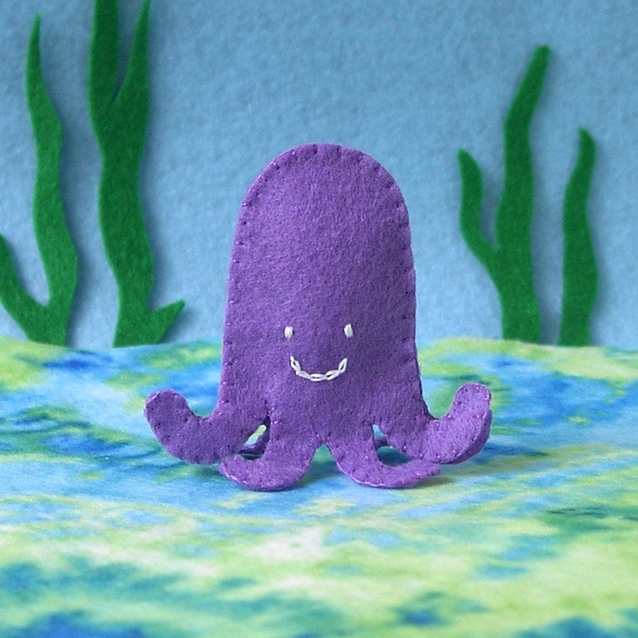 Purple Octopus Finger Puppet