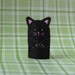 Black Cat Finger Puppet with Green Eyes