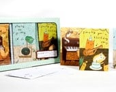 Music Note Cards set -- 18 cards illustrated by Susie Ghahremani / boygirlparty, piano turntable guitar cat squirrel bird
