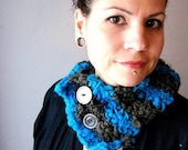 SALE ms.midnight handspun bamboo and merino neckwarmer