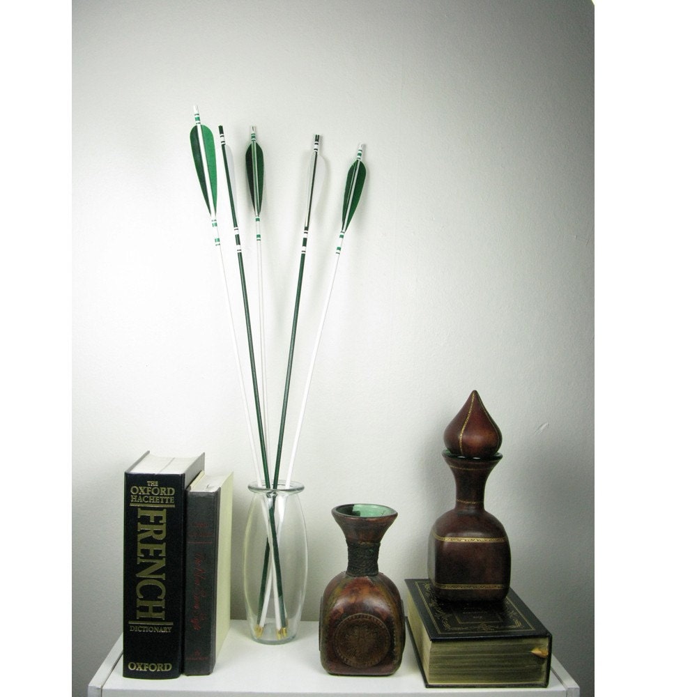 As Seen at West Elm  Forest Woodland Arrows Home Decor Hunter Green Holiday Green Holly