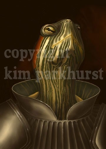 Turtle Knight Tortoise Armor Signed Print