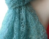 Beautiful Lace Wrap in Teal - Silk & Mohair