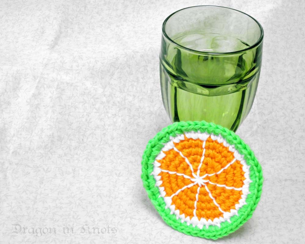 Green Tangerine Coaster - Single Drink Coaster