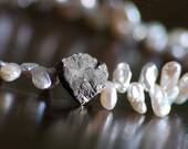 PEARL and Pyrite necklace pearl toggle closure