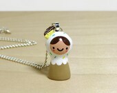Rainbow Confetti Cake Plini Doll Necklace