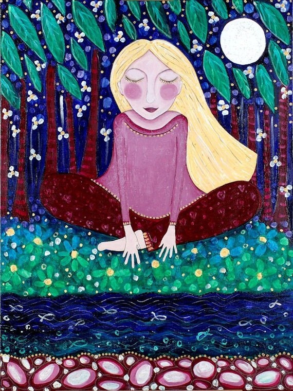 Tuning In Blonde Girl Meditating