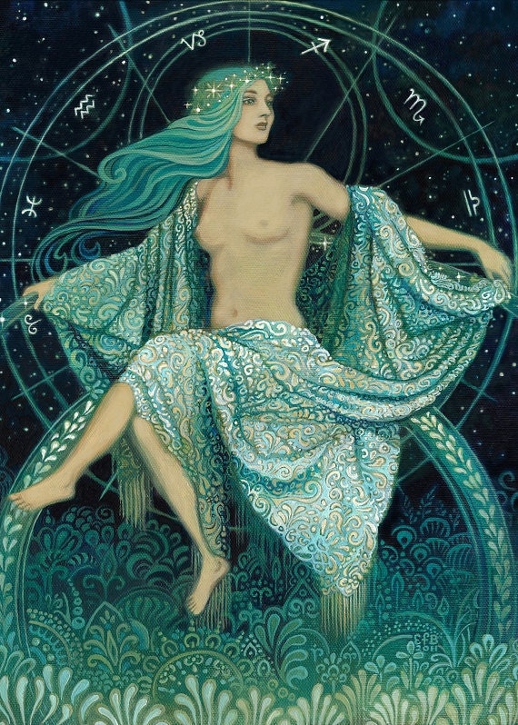 Asteria - Goddess of the Stars Greek Mythology 5x7 Card