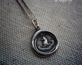 Bear Necklace - Bear and Forbear Wax Seal Necklace - Patience, Endurance and Tolerance