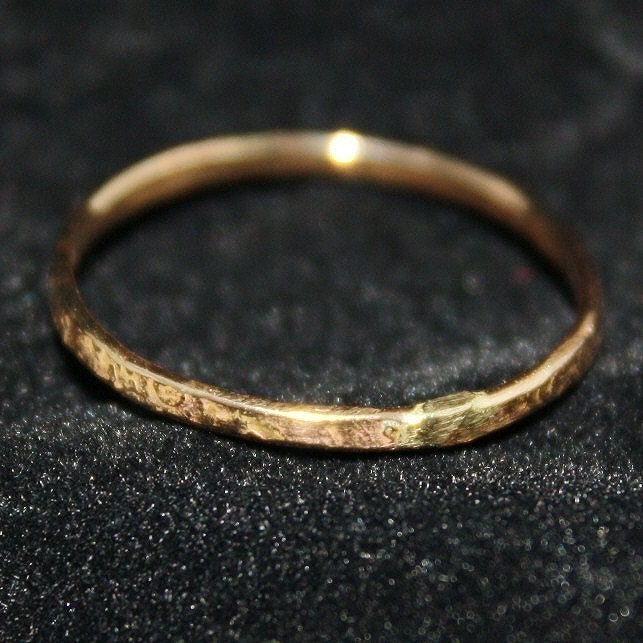 thin hammered stacking ring gold filled band Sparkle Ring
