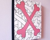 Original Painting - Crossed Sugar Bones - acrylic on wood panel