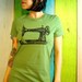 Sewing Machine tshirt screenprint - Sew a Go-Go - Vintage Sewing Machine - Green and Black- Vintage Inspired Graphic