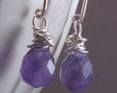 UltraViolet - Amethyst Briolette Earrings on Modern Silver Earwires