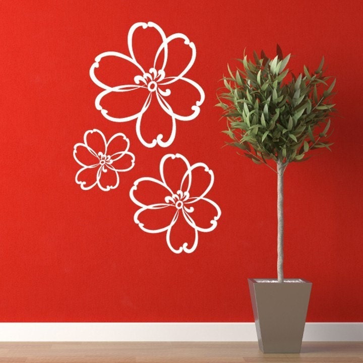 Abstract Flowers Wall Decal Set