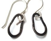 READY TO SHIP - Little Black Kidney Bean Earrings - Sterling Silver