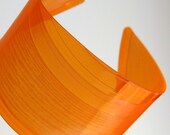 Orange Recycled Vinyl Record Cuff Bracelet