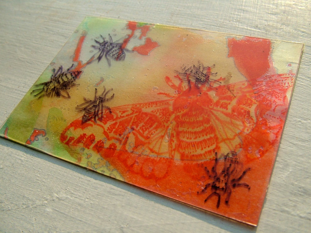 Original ACEO/ ATC - "Sussura" - multimedia art trading card - 074