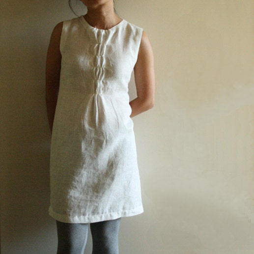WOFFLE linen dress  women's linen clothing  spring, summer day dress ...