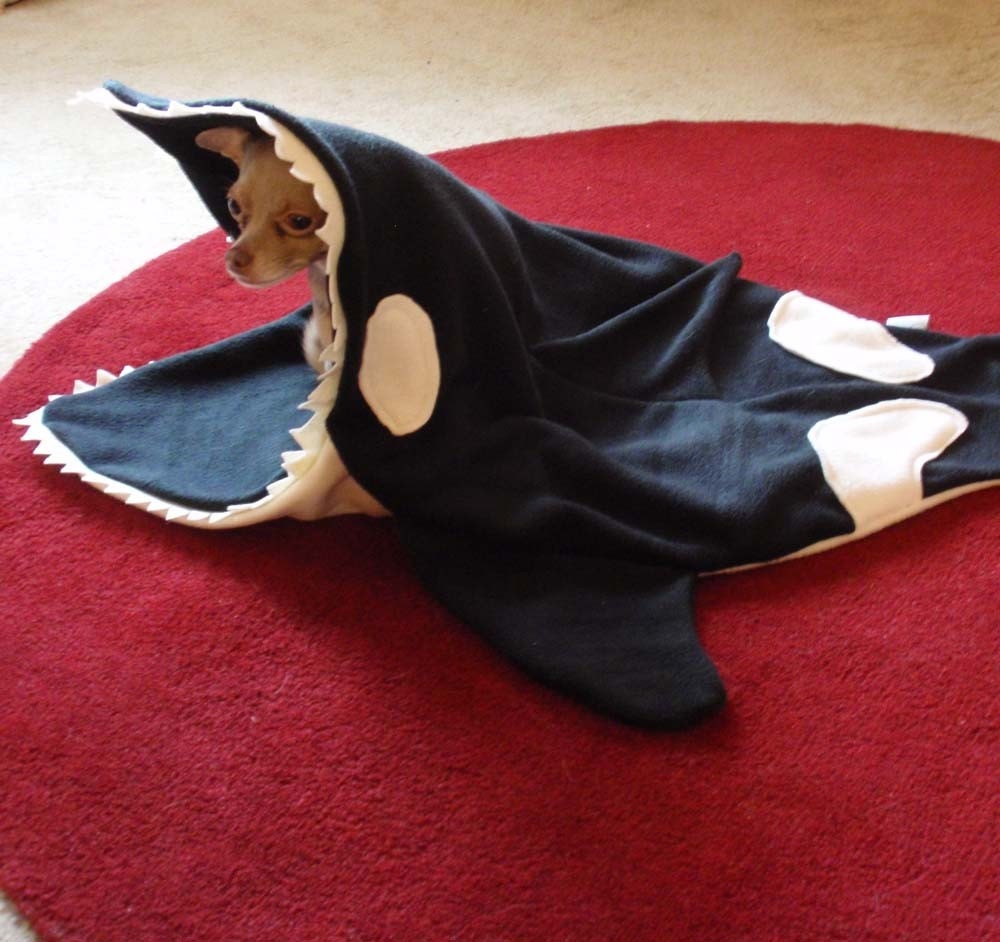 Cat Bed Blanket - Oscar The Orca - PetCosy - Silly Pet Sleeping Bag / Baby Photo Prop