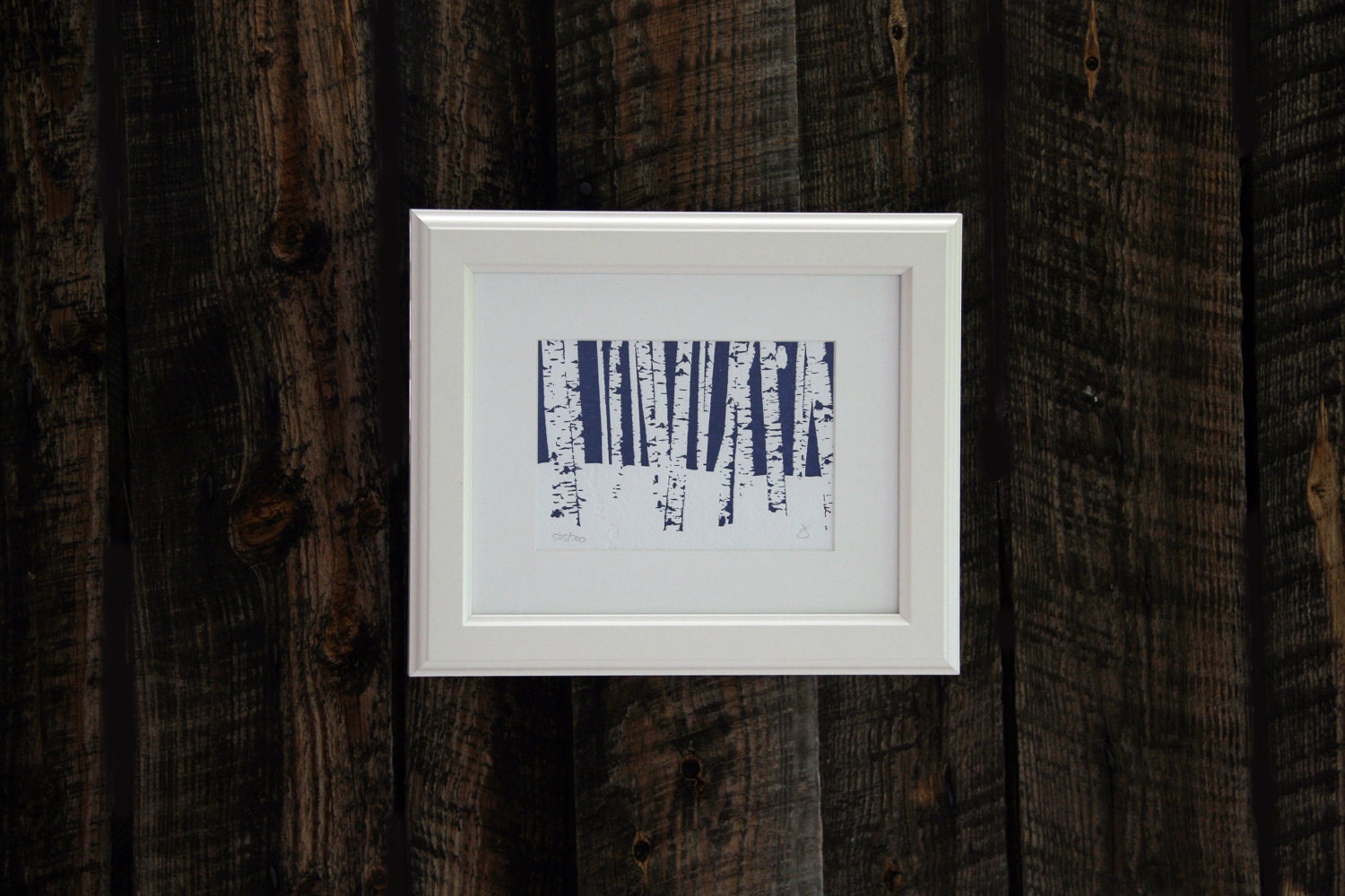 Birches: Letterpress Art Print from the 'Snow is in the Air' collection