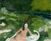 where she went in the night - original oil painting