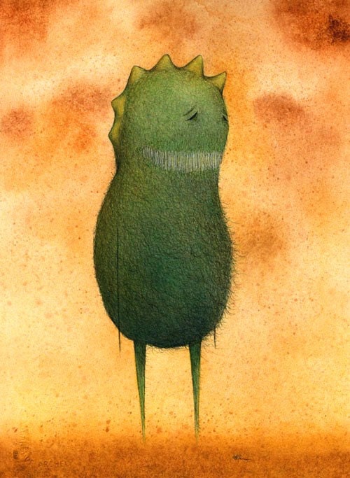 Wendell Smiled Right Up Until The End- fine art giclee print reproduction of an original watercolor and ink illustration