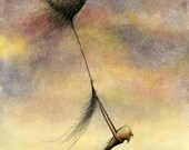 After Winds Long Contrary - fine art giclee print reproduction of an original watercolor and ink illustration