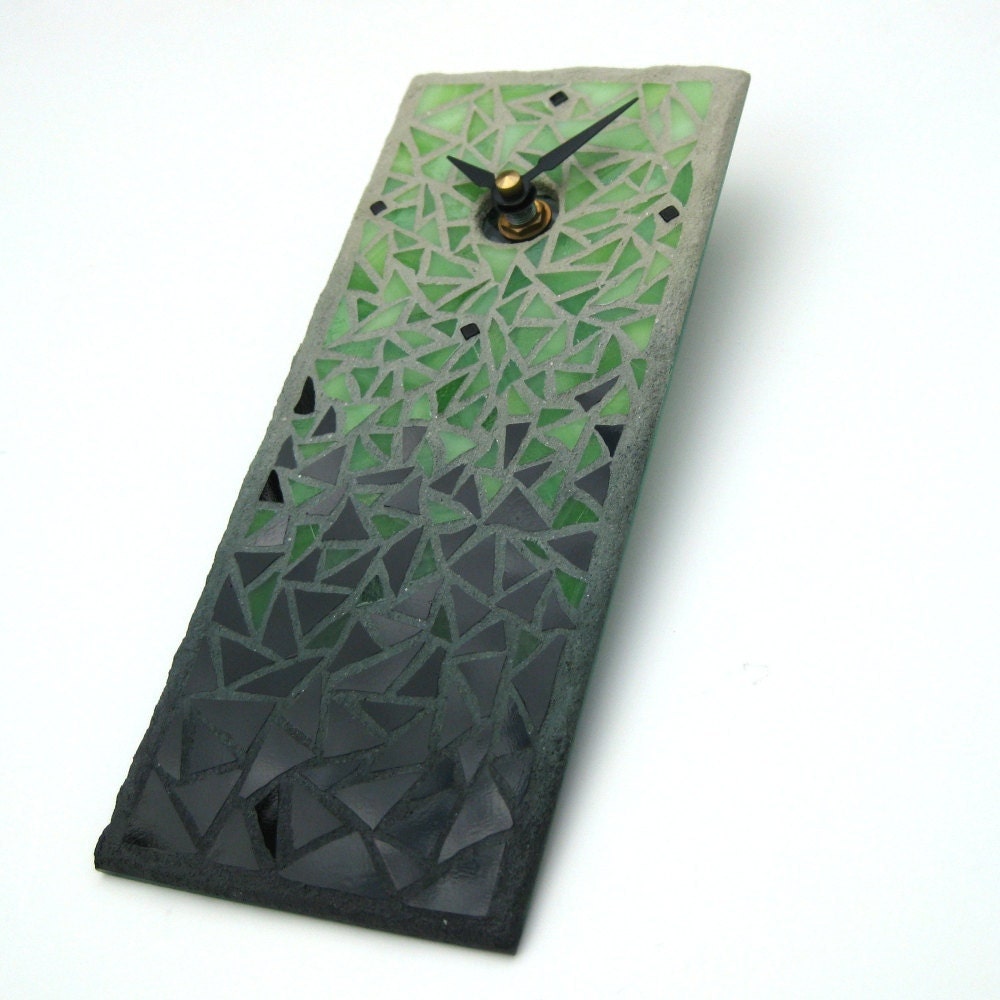 Stained Glass Mosaic Wall Clock - Fade to Black