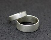 Set of Handmade Wedding Bands in Reclaimed Sterling Silver - Choose Your Finish