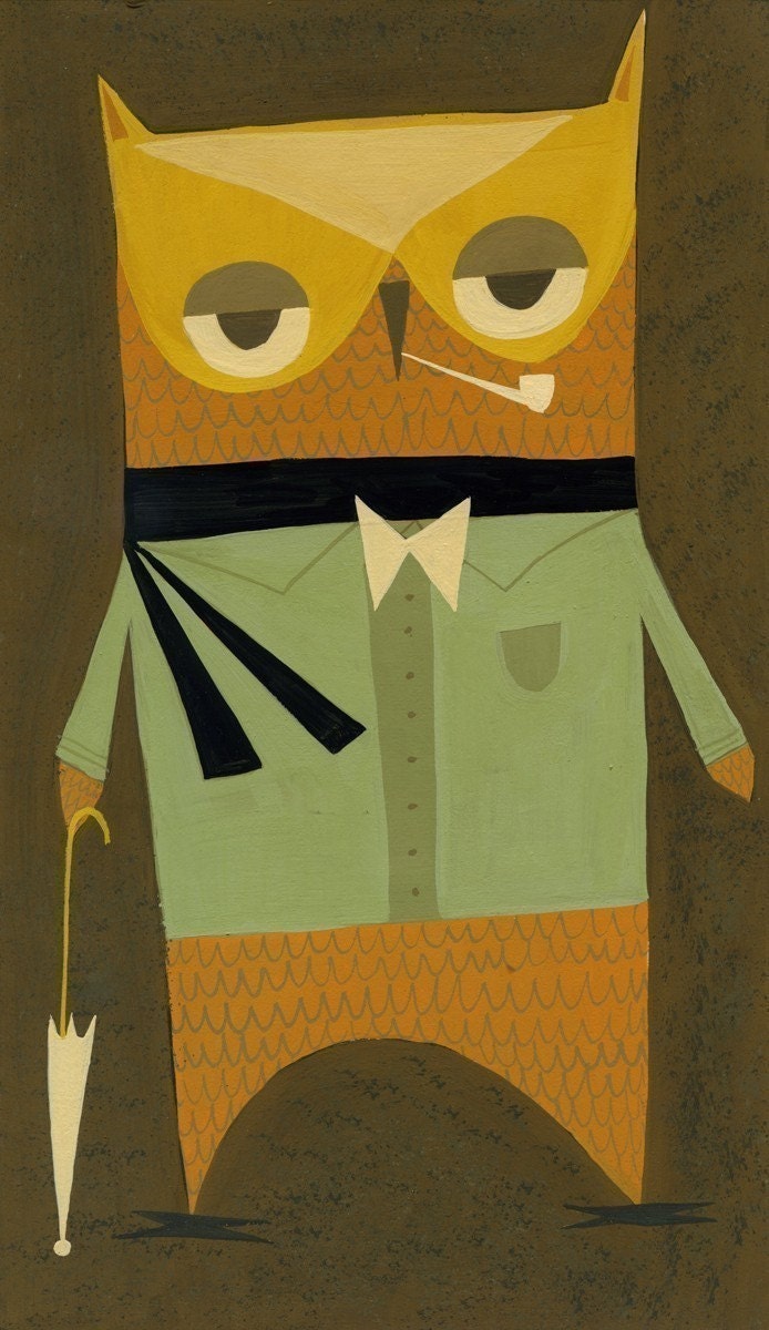 Mr. Owl. 8.5x11 limited edition print by Matte Stephens.