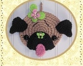 Pug Dog Digital PDF Crochet Pattern  20th MCC KeyChain Doll and Pot holder Decor  by Peggytoes