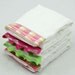 WATERMELON Burp Cloth Bundle of Four, baby girl gift set of hot pink and green coordinating burp cloths