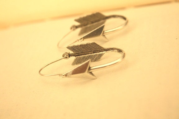 Silver Arrow Hoops Earrings