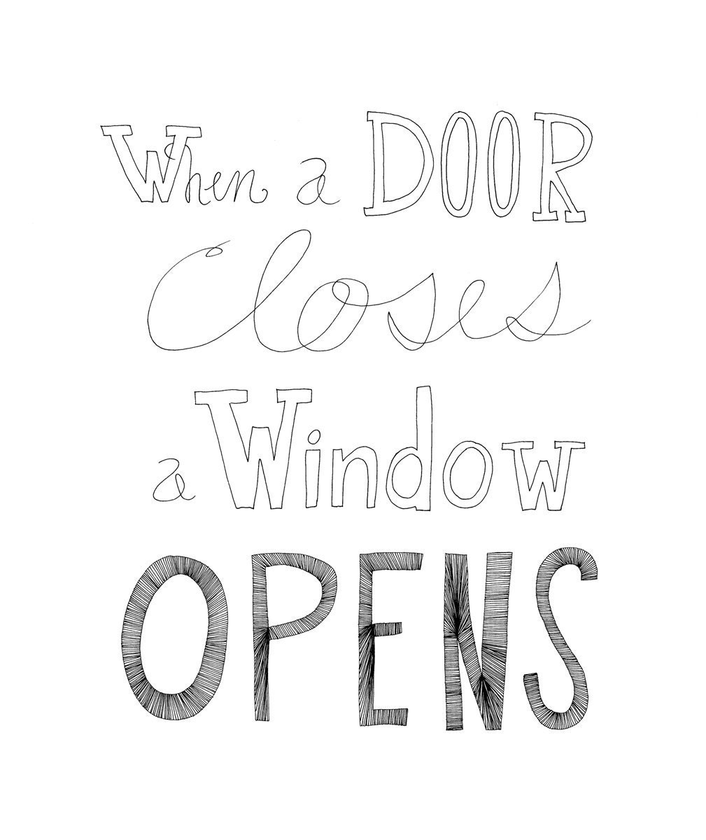 When a Door Closes a Window Opens 8x10 Typography Inspirational Quote Print