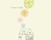 giclee digital art print, poster 8x10, home sweet home, cute drawing, kitchen art, quote art, studio mela - Let's Just Stay Here