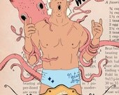 Ric Flair battles a giant squid for the last piece of cake